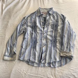Robert Graham striped button down dress shirt